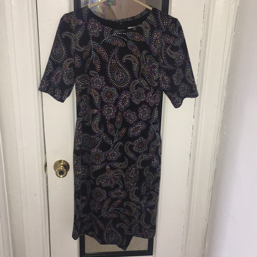 Multicolored patterned stretch dress